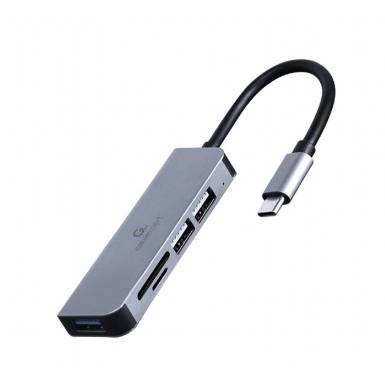 Gembird UHB-CM-CRU3P1U2P2-01 USB Type-C 3-port USB hub USB3.1 + USB2.0 with card reader Aluminium UHB-CM-CRU3P1U2P2-01 Gembird UHB-CM-CRU3P1U2P2-01 USB Type-C 3-port USB hub USB3.1 + USB2.0 with card reader Aluminium UHB-CM-CRU3P1U2P2-01