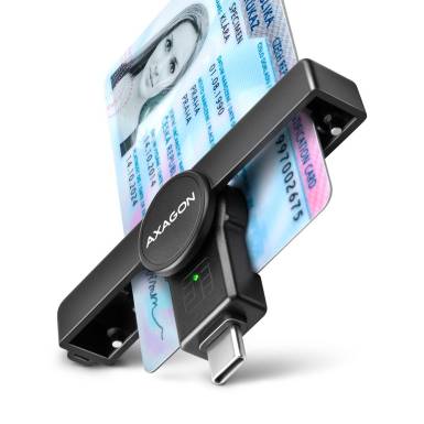 AXAGON CRE-SMPC PocketReader USB-C Smart Card Reader Black CRE-SMPC AXAGON CRE-SMPC PocketReader USB-C Smart Card Reader Black CRE-SMPC