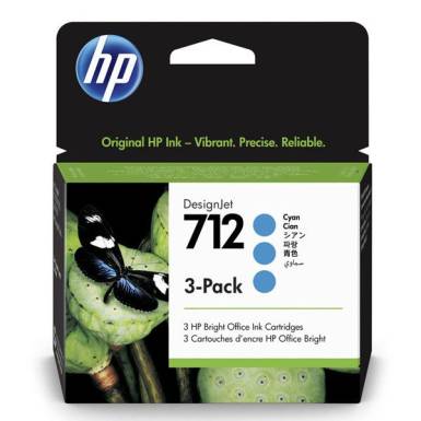 HP 3ED77A (712) Cyan tintapatroncsomag (3pack) 3ED77A HP 3ED77A (712) Cyan tintapatroncsomag (3pack) 3ED77A