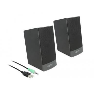 DeLock Stereo 2.0 PC Speaker with 3.5 mm stereo jack male and USB powered Black 27001 DeLock Stereo 2.0 PC Speaker with 3.5 mm stereo jack male and USB powered Black 27001