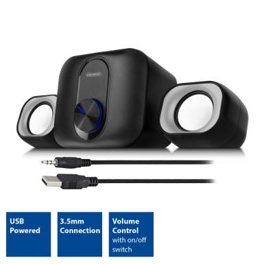 Eminent 2.1 Stereo speaker set for PC and laptop USB powered EM3515 Eminent 2.1 Stereo speaker set for PC and laptop USB powered EM3515