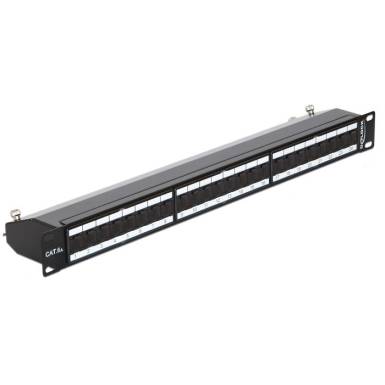 DeLock 19″ Patch Panel 24 Port Cat.6A Black 43320 DeLock 19″ Patch Panel 24 Port Cat.6A Black 43320