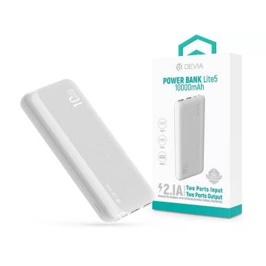 Devia ST125643 Kintone Series Lite 5 10000mAh Powerbank White ST125643 Devia ST125643 Kintone Series Lite 5 10000mAh Powerbank White ST125643