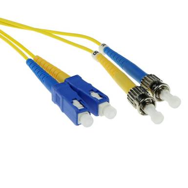 ACT LSZH Singlemode 9/125 OS2 fiber cable duplex with SC and ST connectors 5m Yellow RL2905
