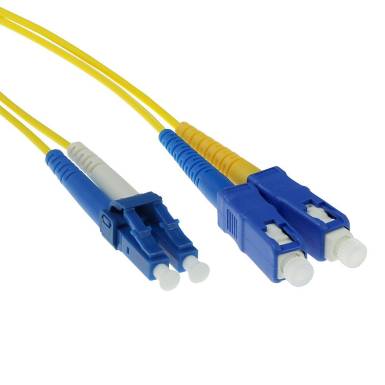 ACT LSZH Singlemode 9/125 OS2 fiber duplex with LC and SC connectors 3m Yellow RL8903