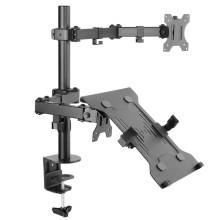 EQuip 13"-32" Articulating Dual Arm Monitor Laptop Desk Mount Bracket Black 650119 EQuip 13"-32" Articulating Dual Arm Monitor Laptop Desk Mount Bracket Black 650119