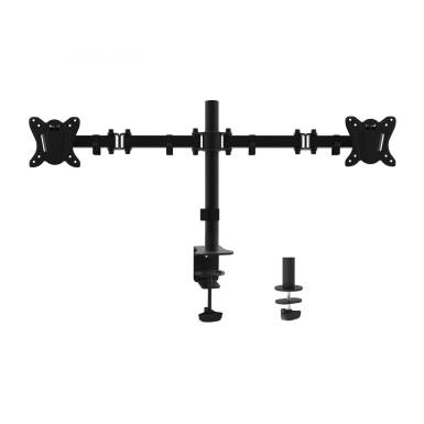 EQuip 13"-27" Articulating Dual Monitor Desk Mount Bracket Black 650152 EQuip 13"-27" Articulating Dual Monitor Desk Mount Bracket Black 650152