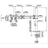 EQuip 13"-27" Articulating Monitor Desk Mount Bracket Black 650151