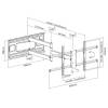 EQuip 43"-80" Long Arm Full Motion TV Wall Mount Bracket Black 650327
