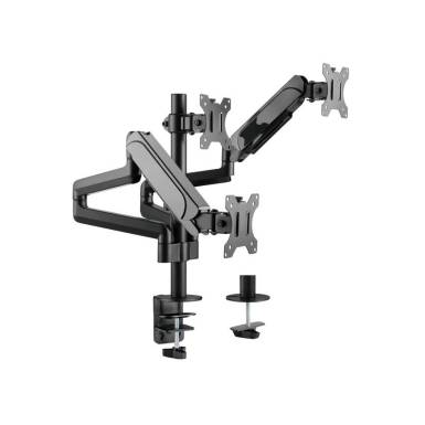 EQuip 17"-27"  Triple Monitor Desk Mount Bracket Black 650134