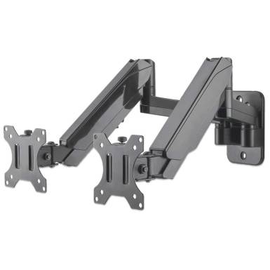 Manhattan Universal Gas Spring Dual Monitor Wall Mount Black 461627 Manhattan Universal Gas Spring Dual Monitor Wall Mount Black 461627