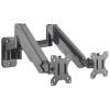 Manhattan Universal Gas Spring Dual Monitor Wall Mount Black 461627