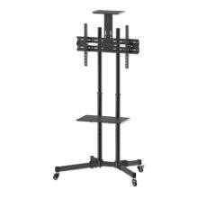 Manhattan Economy Height-Adjustable Multimedia TV Cart Black 461238 Manhattan Economy Height-Adjustable Multimedia TV Cart Black 461238
