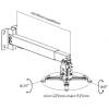 EQuip Projector Ceiling Wall Mount Bracket White 650703