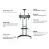 Multibrackets M Public Floorstand Basic 180 incl shelf & camera holder 55" - 80" Black 7350073734627