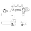 Gembird MA-D2-01 Adjustable Desk 2-Display Mounting Arm 17”-32” Black MA-D2-01