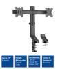 ACT AC8322 Dual Monitor Arm Office Quick Height Adjustment 10"-27" Black AC8322
