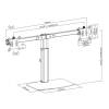 ACT AC8332 Free Standing Gas Spring Dual Monitor Arm Office Crossbar 10"-27" Black AC8332