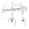 ACT AC8336 Dual Monitor Arm Office 17"-32" Silver AC8336