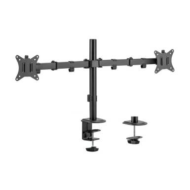 EQuip 17"-32" Articulating Dual Monitor Desk Mount Bracket Black 650157