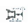 Gembird WM-80ST-01 Full-motion TV wall mount 40”-80” Black WM-80ST-01