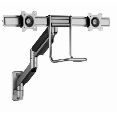 Gembird MA-WA2-02 Adjustable wall 2-display mounting arm, 17&rdquo;-32&rdquo; Black MA-WA2-02