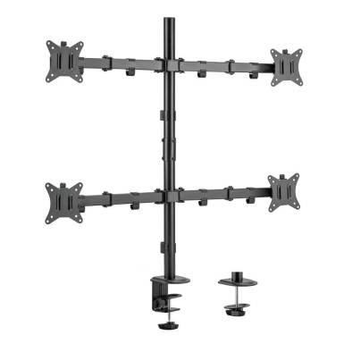 EQuip 17"-32" Articulating Quad Monitor Desk Mount Bracket Black 650159 EQuip 17"-32" Articulating Quad Monitor Desk Mount Bracket Black 650159