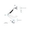 Multibrackets M VESA Gas Lift Arm Single 15"-34" White 7350073735617