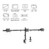 EQuip 17"-32" Articulating Triple Monitor Desk Mount Bracket Black 650158