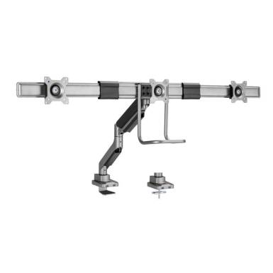 EQuip 17"-27" Triple Monitor Desk Mount Bracket Black 650162 EQuip 17"-27" Triple Monitor Desk Mount Bracket Black 650162