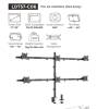 EQuip 17"-32" Articulating 6 Monitor Desk Mount Bracket Black 650160