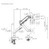 EQuip 17"-35" Premium Monitor Desk Mount Bracket White 650185