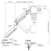 EQuip 17"-49" Heavy-Duty Monitor Desk Mount Bracket White 650181