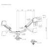 EQuip 17"-35" Heavy-Duty Dual Monitor Desk Mount Bracket White 650183