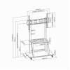 Gembird TVS-100F-01 TV floor stand with caster wheels 37"-100" Black TVS-100F-01