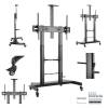 Gembird TVS-100T-02 Height adjustable TV floor stand with caster wheels 60"-100" Black TVS-100T-02