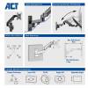 ACT AC8310 Monitor wall mount with gas spring 1 screen Black AC8310