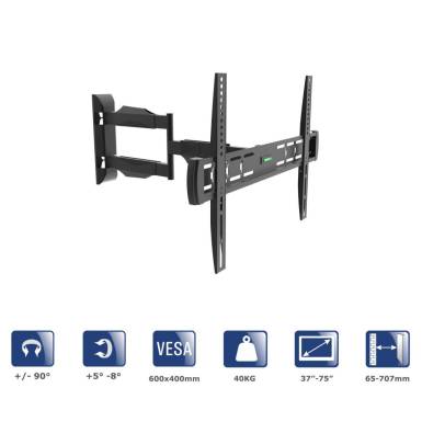 Akyga AK-MB-11 TV Wall Mount Full Motion Bracket +/-90° 40kg VESA 600x400mm 37-75" AK-MB-11 Akyga AK-MB-11 TV Wall Mount Full Motion Bracket +/-90° 40kg VESA 600x400mm 37-75" AK-MB-11