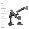 ACT AC8328 Dual monitor arm office solid pro, with mechanical spring AC8328
