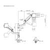 ACT AC8343 Dual Monitor Arm Office Premium with Gas Spring Pole Mounted AC8343