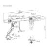 ACT AC8344 Dual Monitor Arm Office Premium with Gas Spring Crossbar AC8344