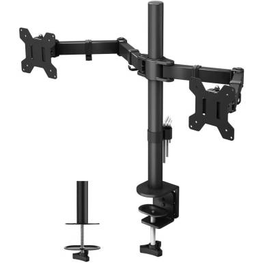 TECHLY ICA-LCD 382-D Desk Stand for 2 Monitors 13"-27" Side by Side with Clamp 027514 TECHLY ICA-LCD 382-D Desk Stand for 2 Monitors 13"-27" Side by Side with Clamp 027514