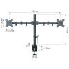 TECHLY ICA-LCD 382-D Desk Stand for 2 Monitors 13"-27" Side by Side with Clamp 027514