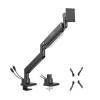 Manhattan Ultra heavy-Dusty Aluminium Gas Spring Single Desk Mount with USB Port 17"-57" Black 462594