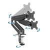 Esperanza ERW020 Mache desk mount for two monitors 17"-27" Black ERW020