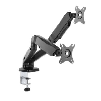 Manhattan Aluminum Gas Spring Dual Monitor Desk Mount 17"-32" Black 462501 Manhattan Aluminum Gas Spring Dual Monitor Desk Mount 17"-32" Black 462501