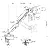 ACT AC8313 Gas Spring Single Monitor Arm 17"-35" Black AC8313
