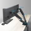 ACT AC8314 Gas Spring Dual Monitor Arm 17"-35" Black AC8314
