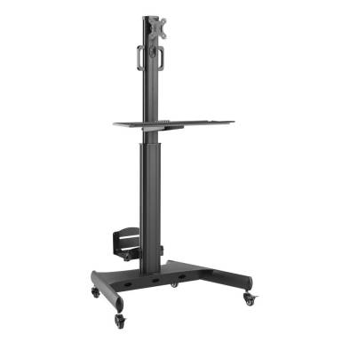 ACT Mobile Workstation for a single monitor with CPU mount keyboard and mouse tray Black AC8374 ACT Mobile Workstation for a single monitor with CPU mount keyboard and mouse tray Black AC8374