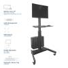 ACT Mobile Workstation for a single monitor with CPU mount keyboard and mouse tray Black AC8374
